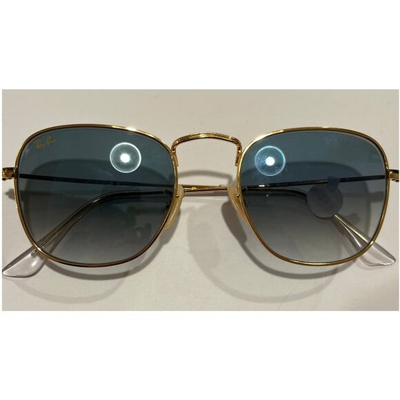 Ray-Ban Frank Sunglasses Gold Rim with Gradient Blue Lenses Brand New